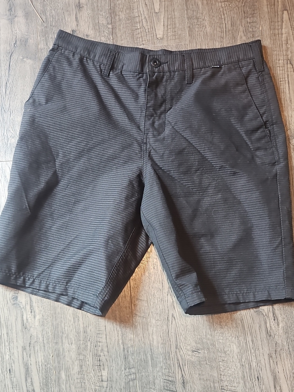 Hurley Men's Charcoal Pinstripe Flat Front Shorts